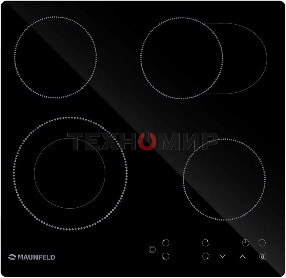 Электрическая варочная панель Maunfeld EVCE594SMDPBK, конфорок: 4 шт., стеклокерамика, независимая, черный