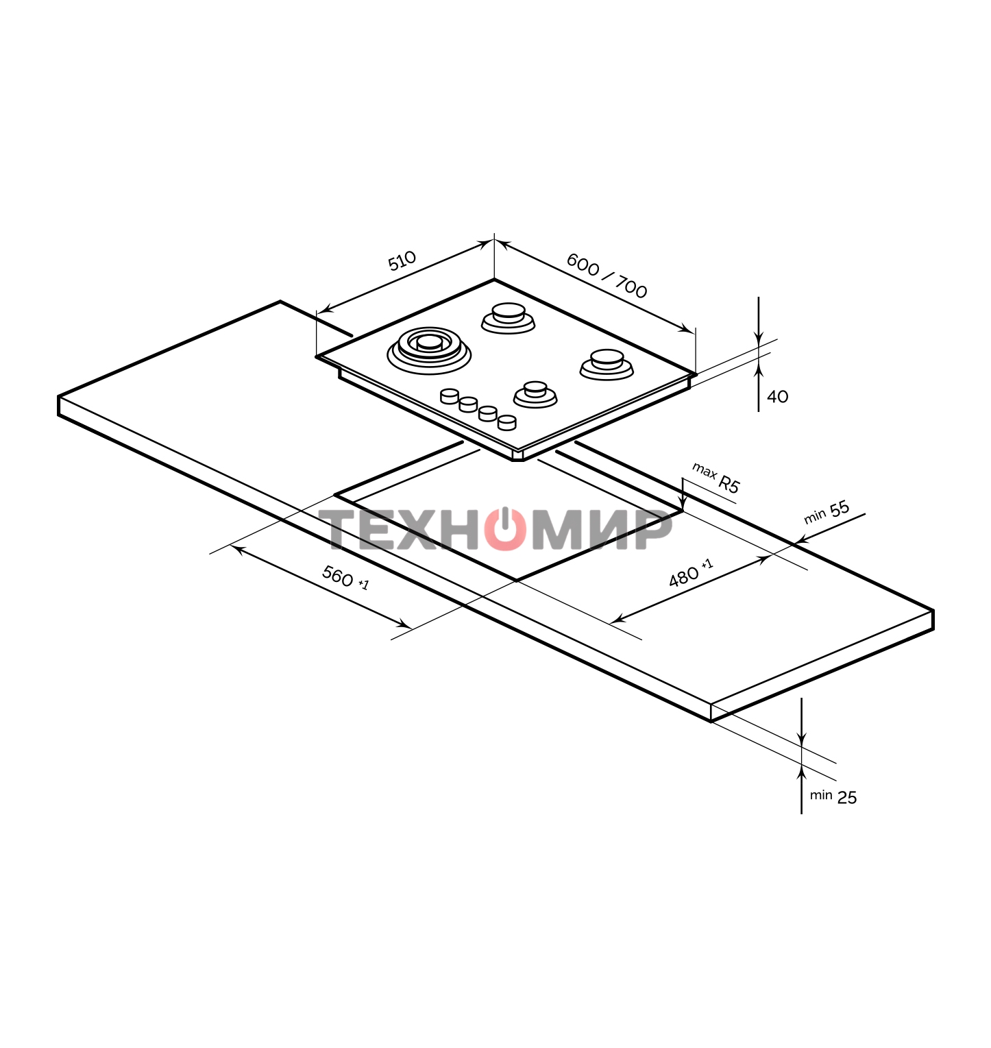 Газовая варочная поверхность Lex GVS 642-1 IX независимая, нержавеющая сталь