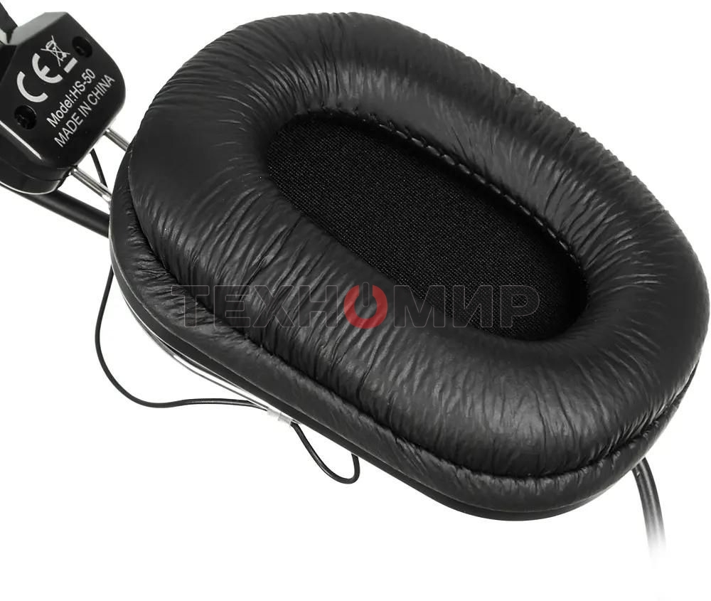 Гарнитура проводная A4Tech HS-50, черный/серебристый