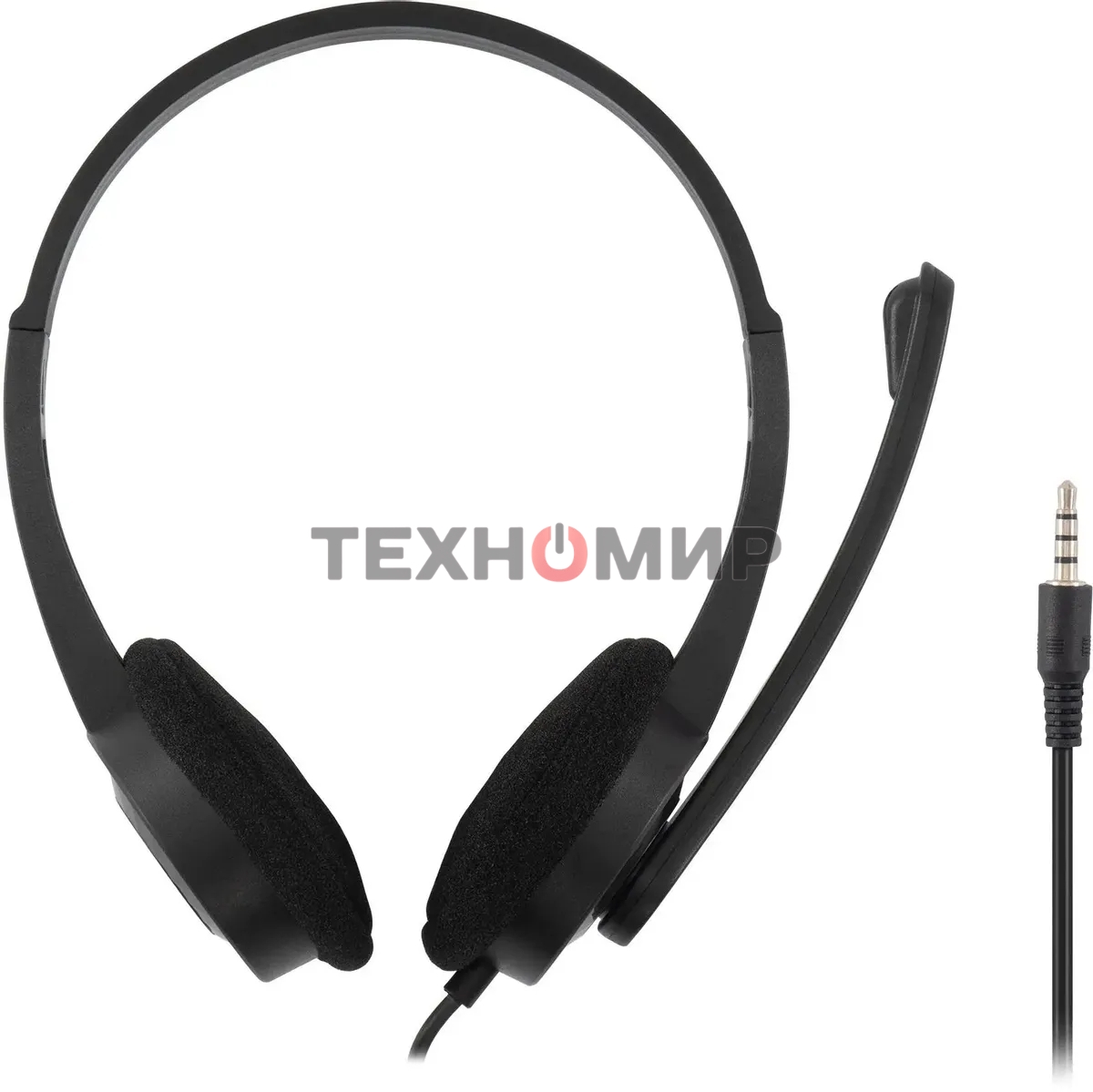 Гарнитура проводная с микрофоном Оклик HS-M600 черный 1.8м накладные оголовье (1900372)