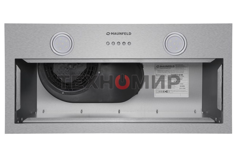 Вытяжка встраиваемая Maunfeld THAMES 601M нержавеющая сталь, 56 см, 520 куб. м/ч, 45 дБ