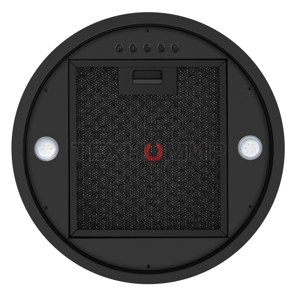 Вытяжка островная Maunfeld Drum Wall 35 черный, 32.5 см, 850 куб. м/ч, 48 дБ