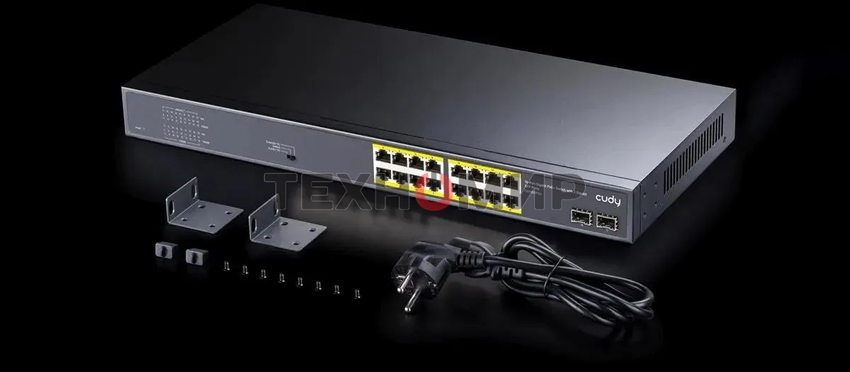 Коммутатор Cudy GS1020PS2 (L2) 16x1 Гбит/с 2SFP 16PoE+ 200W неуправляемый