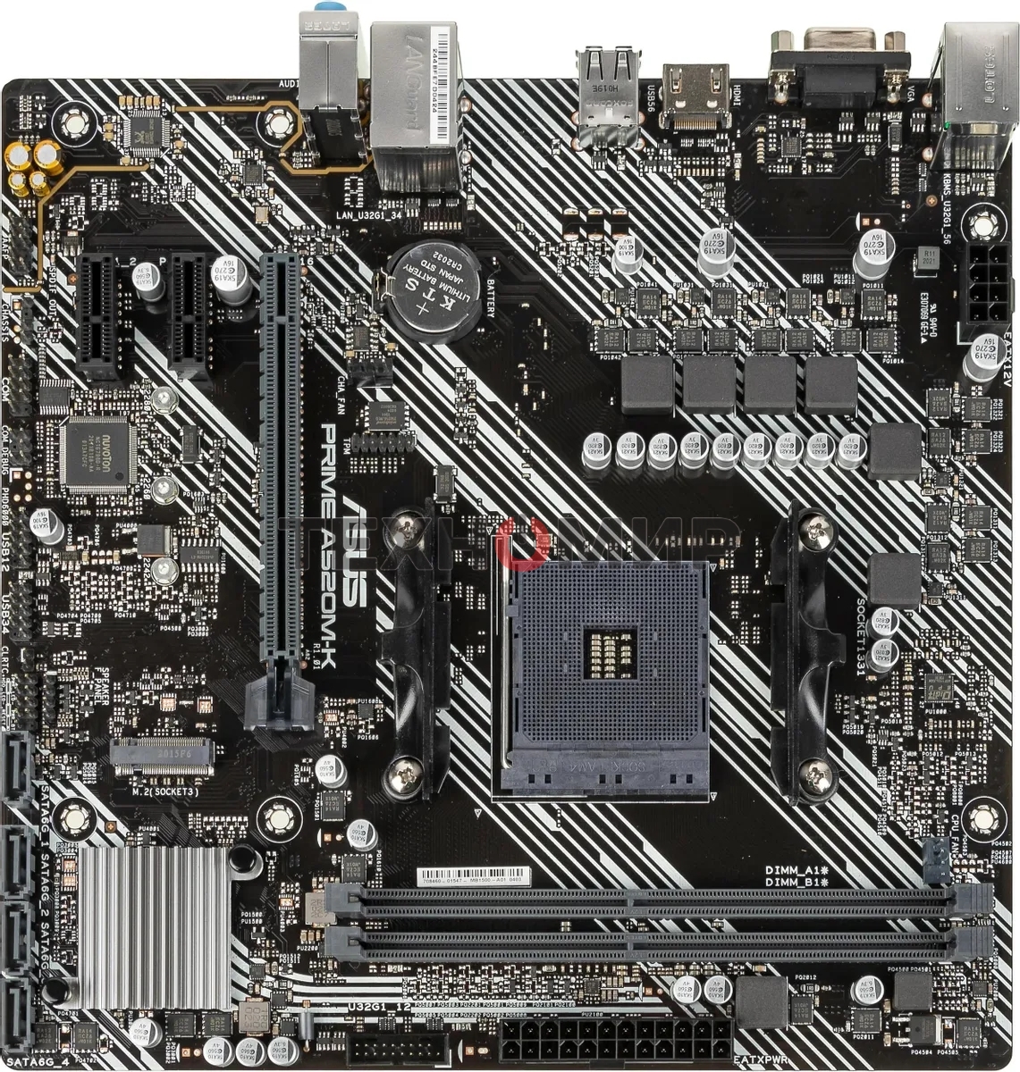Материнская плата ASUS PRIME A520M-K, AM4, AMD A520, 2xDDR4, 4xSATA, 1xM.2, 1xPCIe 3.0 x16, 1xPCIe x1, 1xHDMI, 1xVGA, 1x 1Gb LAN, 2xUSB-A 2.0, 4xUSB-A 3.2 Gen 1, 3x3.5 мм, 7.1, mATX