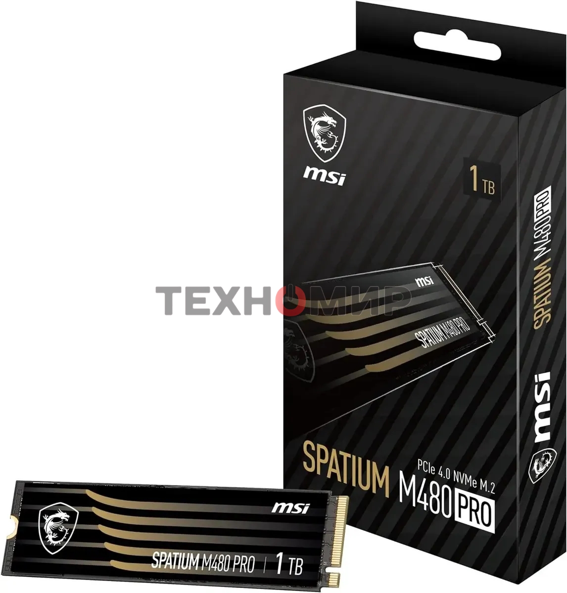 Накопитель SSD MSI SPATIUM M480 PRO, 1000Gb, M.2 2280, PCIe 4.0 x4, NVMe, R/W 7400/6000