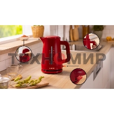 Чайник электрический Bosch TWK3M124 1.7 л, темно-красный