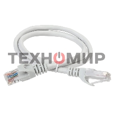 Коммутационный шнур ITK (патч-корд), cat.5e UTP, LSZH, 1м, серый