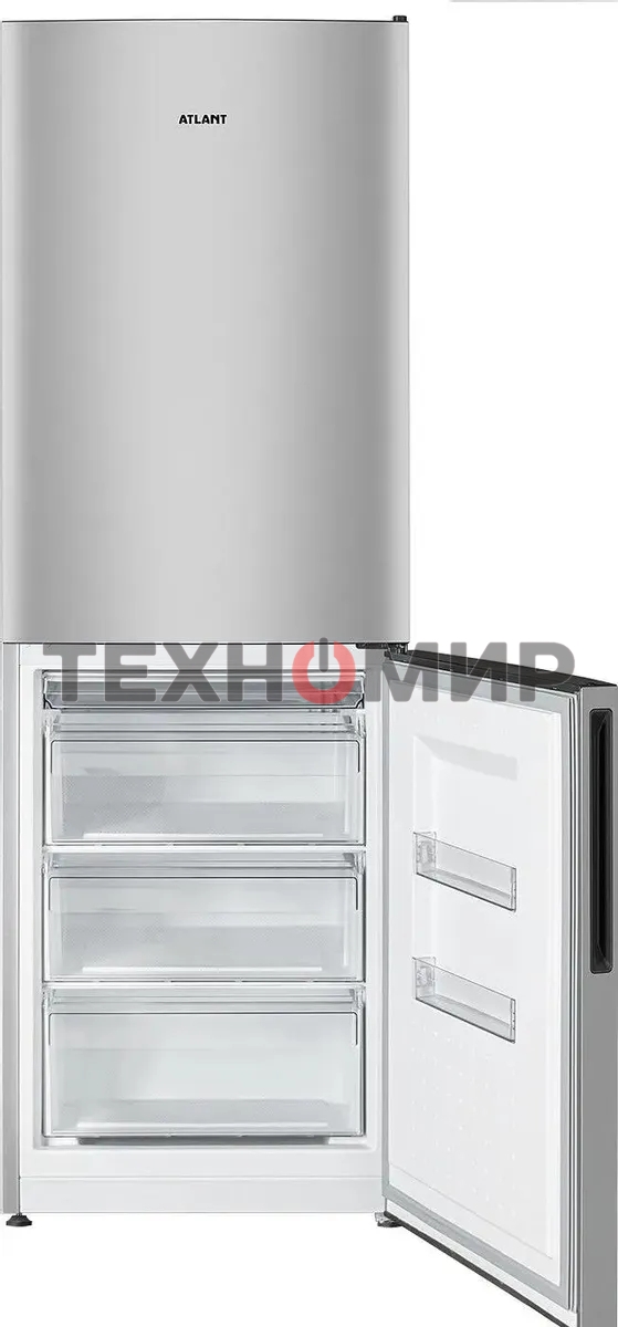 Холодильник Atlant ХМ-4619-181 серебристый двухкамерный 182/119л морозилка снизу
