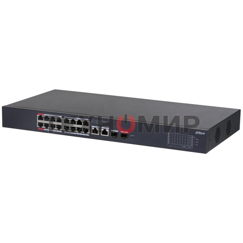 Коммутатор Dahua DH-CS4220-16GT-190 16x100 Мбит/с 2x1 Гбит/с 2xКомбо(1000BASE-T/SFP) управляемый