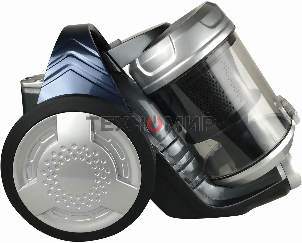 Пылесос Hyundai HYV-C2575 серебристый/темно-синий, 380/2000 Вт, уборка сухая, пылесборник контейнер 3.5 л