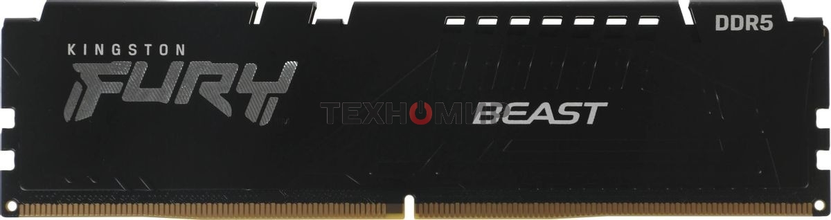 Оперативная память Kingston Fury Beast, DDR5, 32GB (2x16GB), 5600MHz, CL36, DIMM, с радиаторами, черный