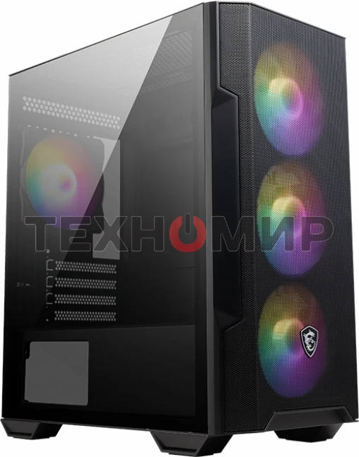 Компьютерный корпус MSI MAG FORGE M100R 1xUSB 3.0, 2xUSB 2.0, 4x120мм ARGB Fan, ARGB Control Board, Tempered Glass Window, Brown Box (932220)