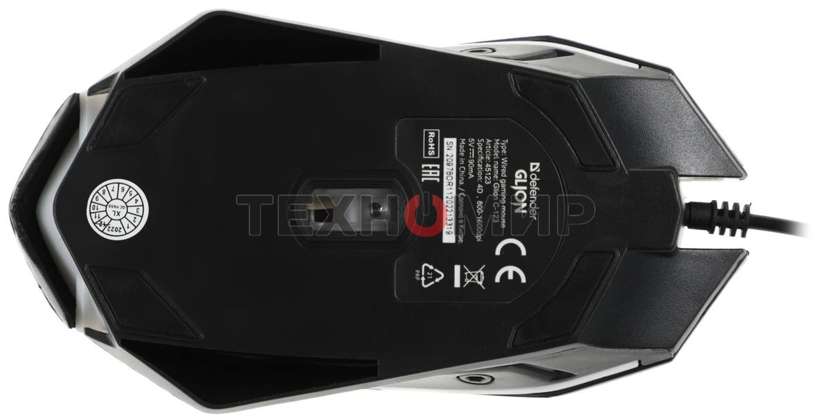 Комплект клавиатура+мышь Defender Glion C-123 проводной, USB, 1600 DPI, чёрный