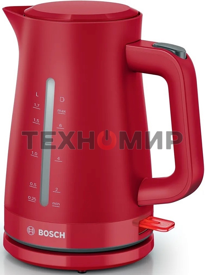 Чайник электрический Bosch TWK3M124 1.7 л, темно-красный