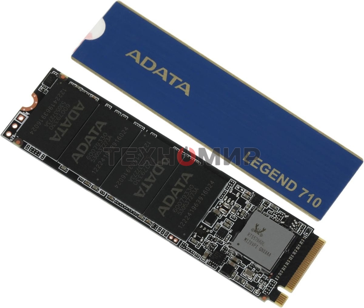 Накопитель SSD ADATA LEGEND 710, 2Tb, PCIe 3.0 x4, M.2 2280, NVMe, R/W 2400/1800, с радиатором