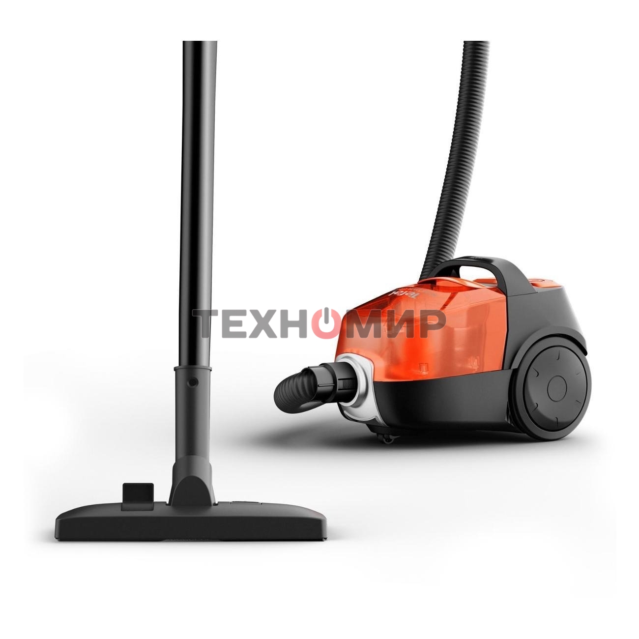 Пылесос Tefal MICRO SPACE CYCLONIC TW3235EA оранжевый/черный, 350/1600 Вт, уборка сухая, пылесборник контейнер 1 л