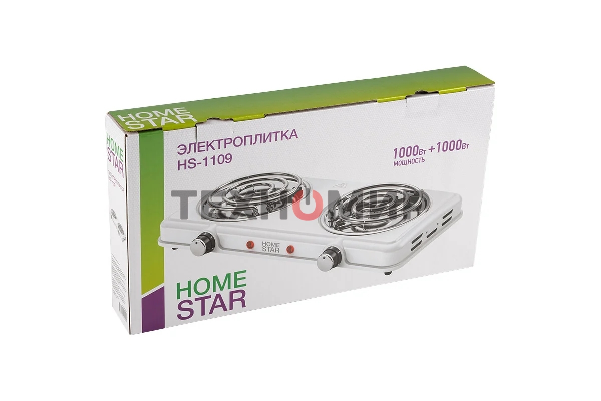 Плитка электрическая Homestar HS-1109, 2 конф, белый, ТЭН