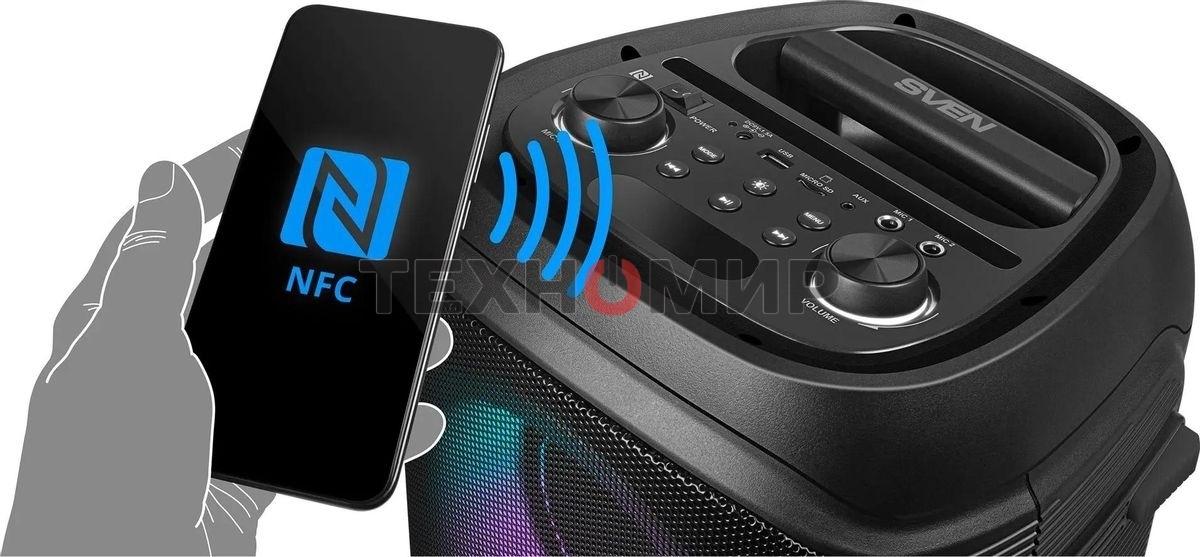 Колонка портативная Sven PS-800 черный 100W 2.0 BT 10м 4400mAh