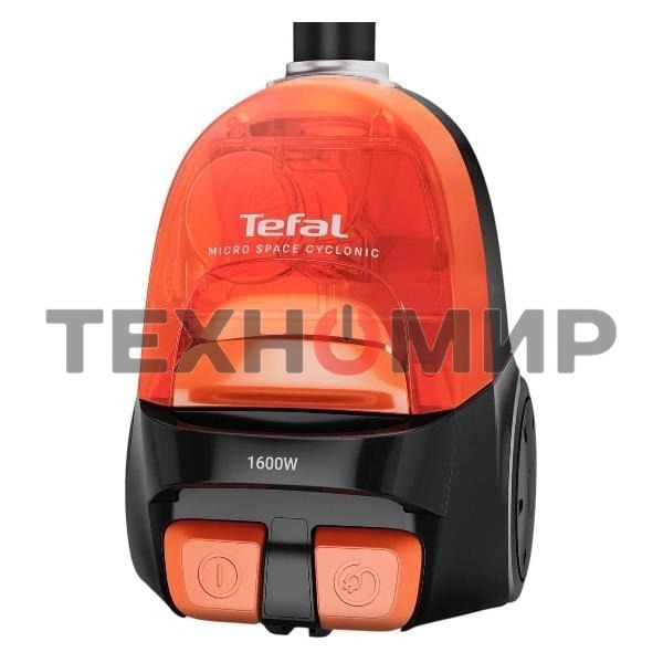 Пылесос Tefal MICRO SPACE CYCLONIC TW3235EA оранжевый/черный, 350/1600 Вт, уборка сухая, пылесборник контейнер 1 л