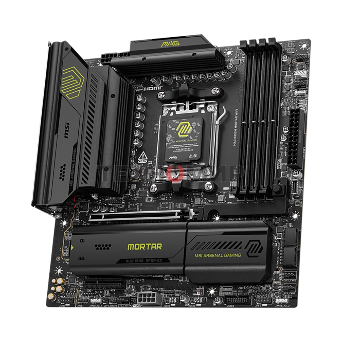 Материнская плата MSI MAG B850M MORTAR WIFI, AM5, AMD B850, 4xDDR5, 4xSATA, 3xM.2, 1xPCIe 5.0 x16, 1xPCIe 4.0 x4, 1xHDMI, 1x5Gb LAN, Wi-Fi 7, Bluetooth 5.4, 1xUSB-C 40Gbps, 1xUSB-C 20Gbps, 5xUSB-A 10Gbps, 2xUSB-A 5Gbps, 4xUSB-A 2.0, 1xS/PDIF, 2x3.5 мм, 7.