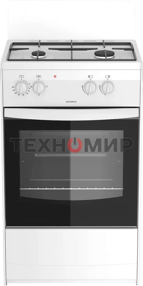 Плита комбинированная Darina S KM 521 300 W белый/черный, конфорок 2 шт, духовка 45 л, 50 см x 85 см x 45 см