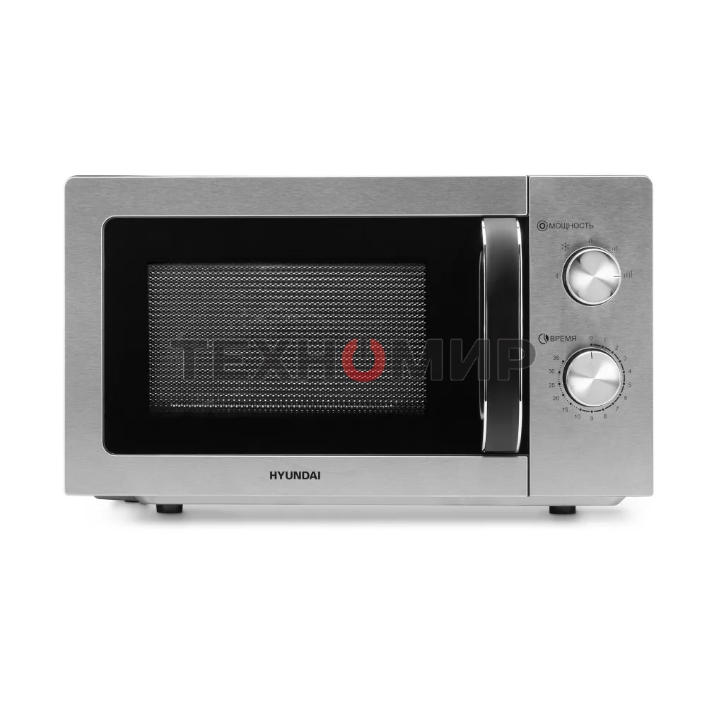 Микроволновая печь Hyundai HYM-M2013 нержавеющая сталь/черный, 20 л, 700 Вт, переключатели - электронный поворотный механизм