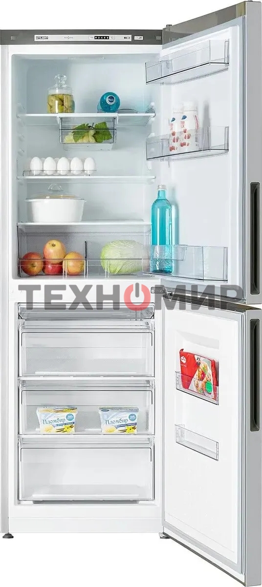 Холодильник Atlant ХМ-4619-181 серебристый двухкамерный 182/119л морозилка снизу