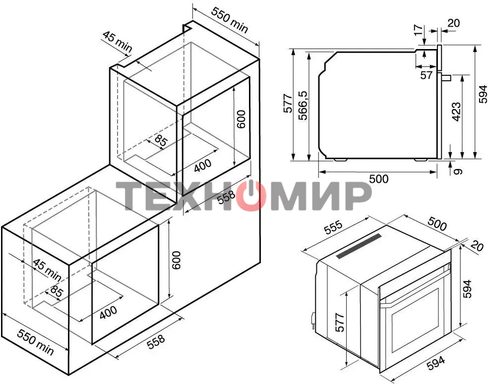Духовой шкаф электрический Krona ADRIANO 60 BL G2 черный