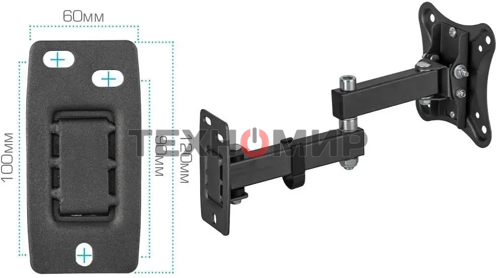 Кронштейн для телевизора Kromax CORBEL-3 черный, 10