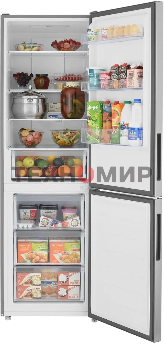 Холодильник Haier CEF535ASD серебристый двухкамерный, 241/105л, морозилка снизу, No Frost