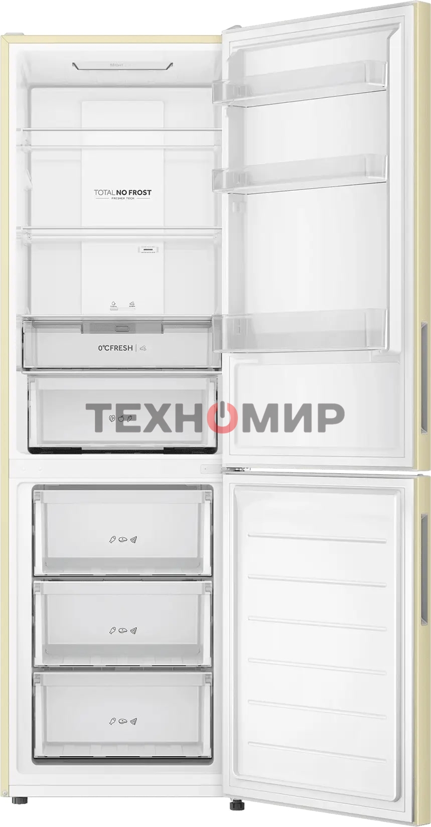 Холодильник Haier CEF536CCG бежевый двухкамерный 240/105 л морозилка снизу, No Frost