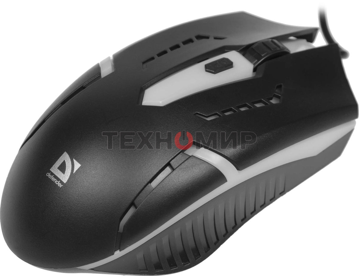Мышь проводная Defender Hit MB-601 черный, 1200 dpi, USB, кнопки - 4