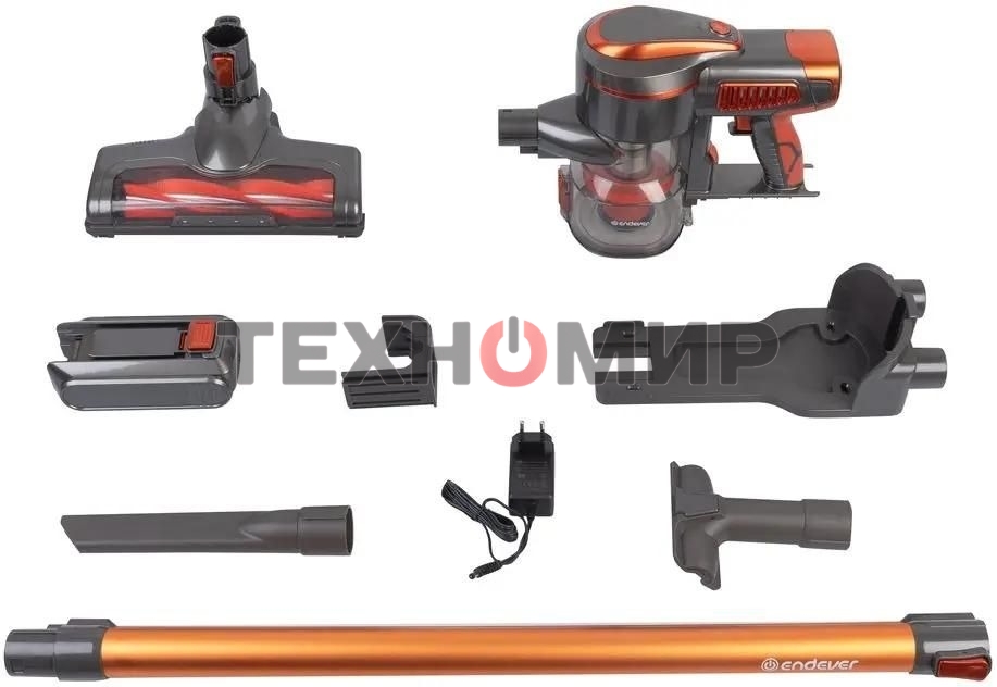 Пылесос вертикальный циклонного типа аккумуляторный Endever SkyClean VC-301, темно-серый/оранжевый, 4 шт,уп