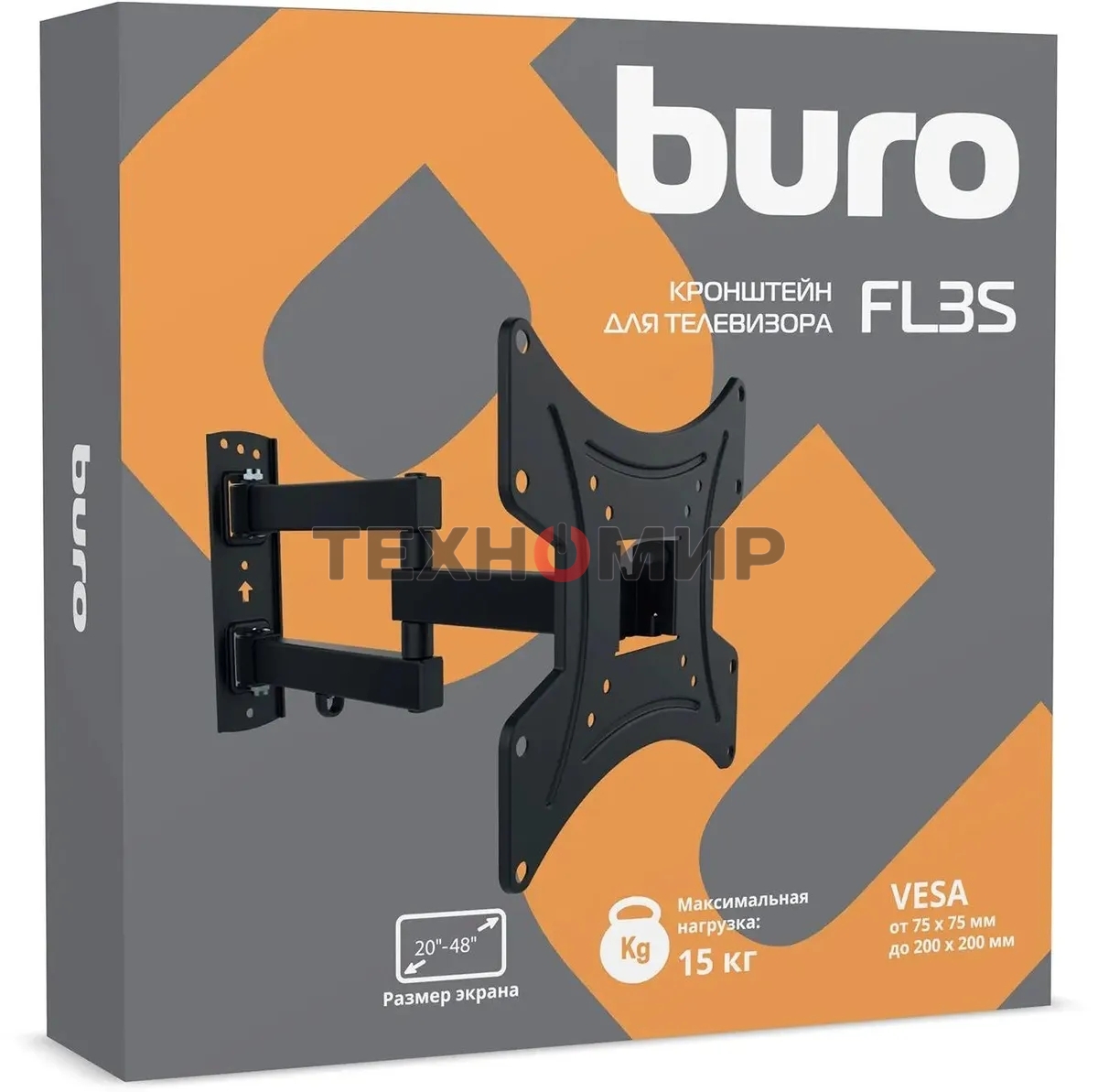 Кронштейн для телевизора Buro FL3S черный, 20