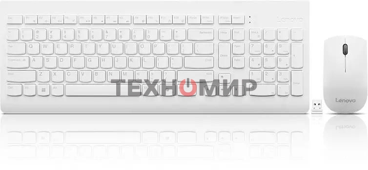 Комплект клавиатура+мышь Lenovo 510 беспроводной, USB, 1200 DPI, белый