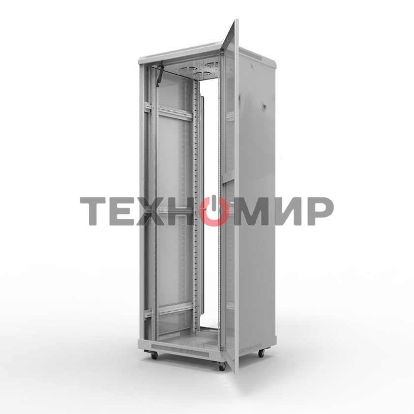Шкаф серверный NTSS Премиум NTSS-R47U60100GS, напольный 47U 600x1000мм пер.дв.стекл металл 900кг серый 2210мм IP20
