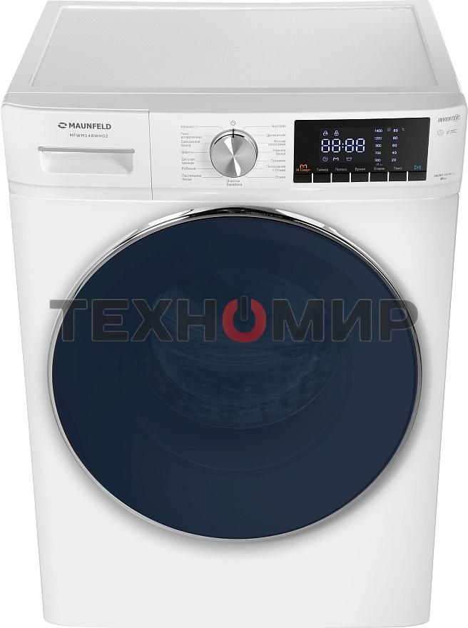 Стиральная машина Maunfeld MFWM148WH02 белый, загрузка фронтальная 8 кг, 1400 об/мин., класс: А+++