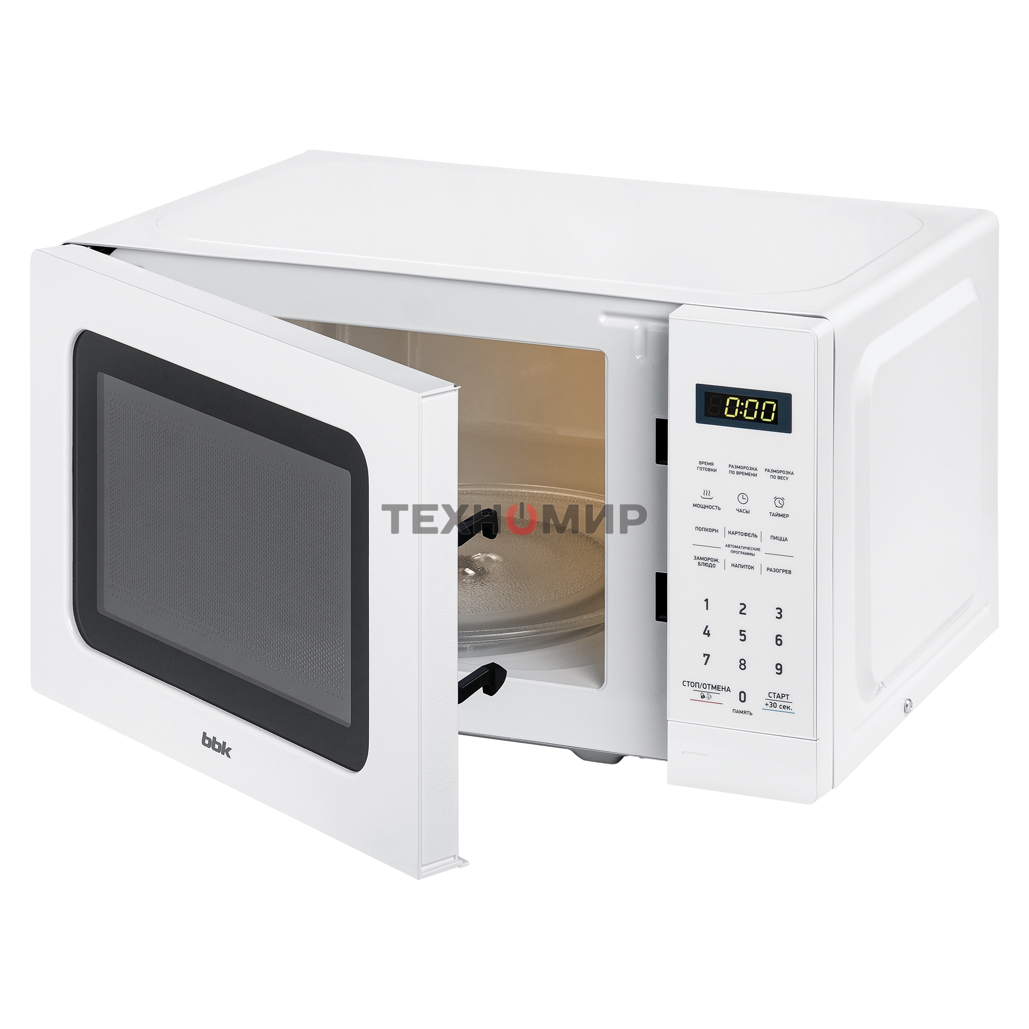 Микроволновая печь BBK 20MWS-767S/W белый, 20 л, 700 Вт, переключатели - сенсор