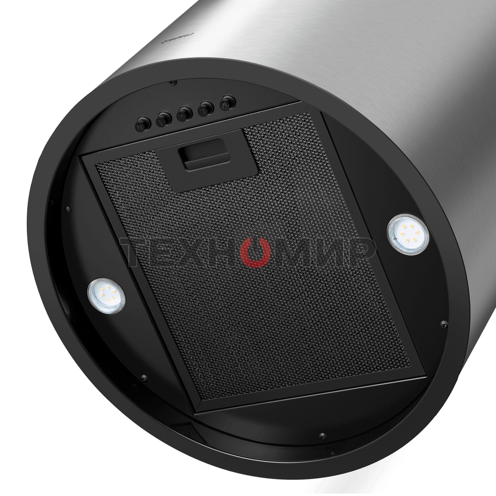 Вытяжка островная Maunfeld Drum Wall 35 нержавеющая сталь, 32.5 см, 850 куб. м/ч, 48 дБ