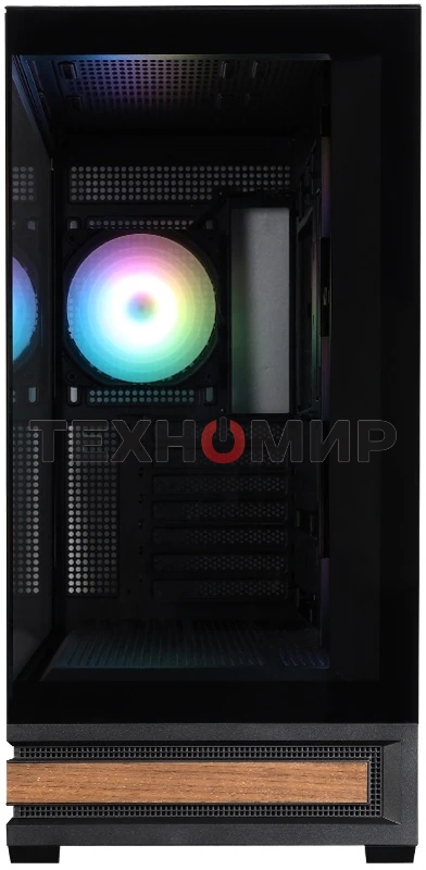 Компьютерный корпус ZALMAN P40 NAMU, ATX, черный, WINDOW, WOODEN ELEMENTS, 2xCombo(2.5” or 3.5”), 1xUSB TYPE-C, 2xUSB 3.0, SIDE 3x120мм ARGb, REAR 1x120мм ARGb