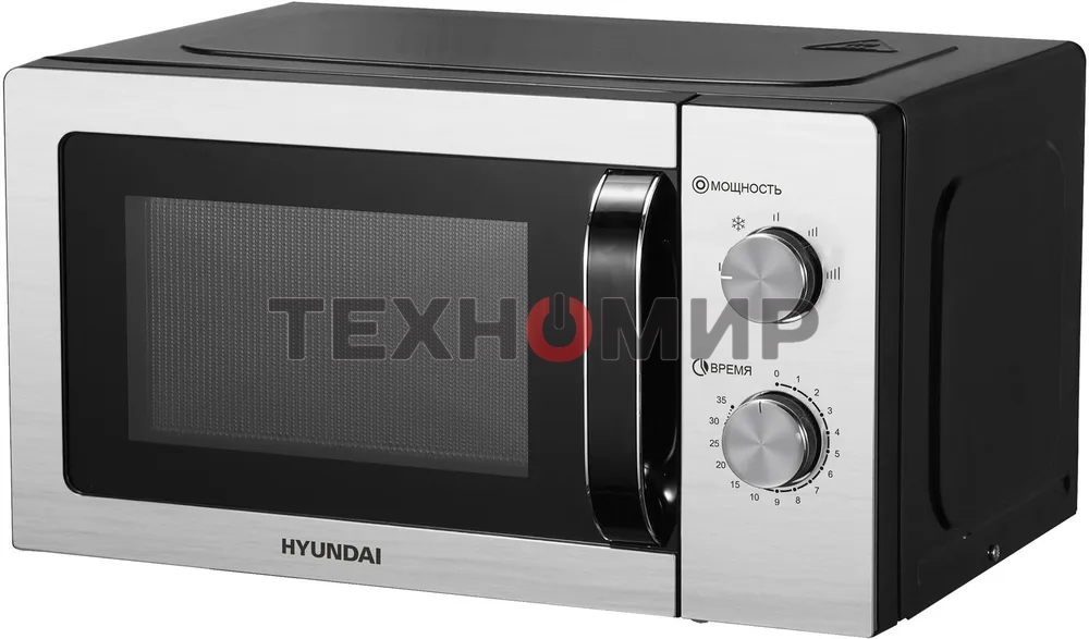 Микроволновая печь Hyundai HYM-M2013 нержавеющая сталь/черный, 20 л, 700 Вт, переключатели - электронный поворотный механизм