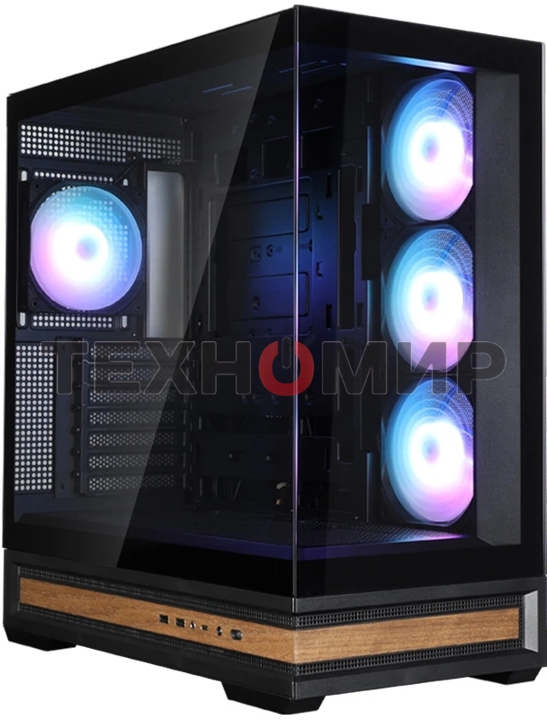 Компьютерный корпус ZALMAN P40 NAMU, ATX, черный, WINDOW, WOODEN ELEMENTS, 2xCombo(2.5” or 3.5”), 1xUSB TYPE-C, 2xUSB 3.0, SIDE 3x120мм ARGb, REAR 1x120мм ARGb