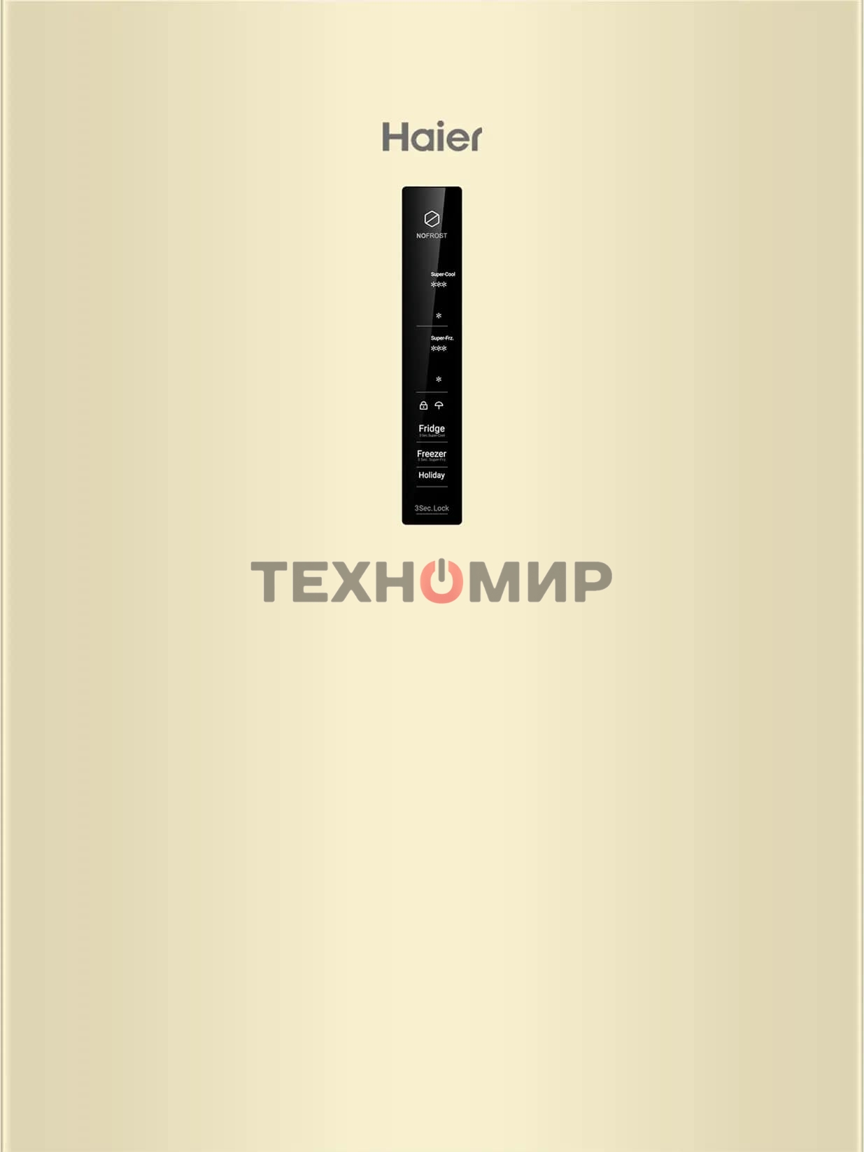 Холодильник Haier CEF536CCG бежевый двухкамерный 240/105 л морозилка снизу, No Frost