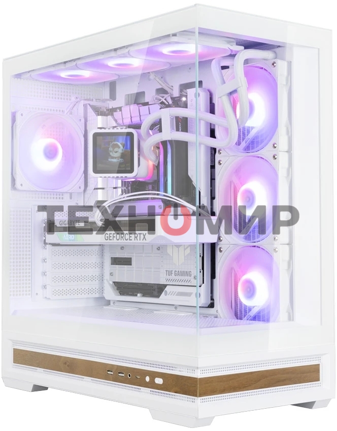 Компьютерный корпус ZALMAN P40 NAMU, ATX, белый, WINDOW, WOODEN ELEMENTS, 2xCombo(2.5” or 3.5”), 1xUSB TYPE-C, 2xUSB 3.0, SIDE 3x120мм ARGB, REAR 1x120мм ARGB
