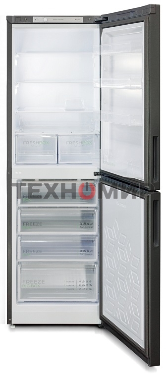 Холодильник Бирюса W6131 матовый графит двухкамерный 210/135 л морозилка снизу, автоматическое оттаивание