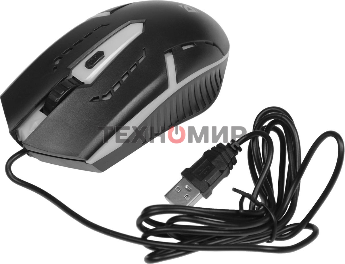 Мышь проводная Defender Hit MB-601 черный, 1200 dpi, USB, кнопки - 4