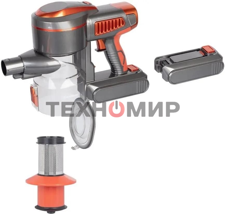 Пылесос вертикальный циклонного типа аккумуляторный Endever SkyClean VC-301, темно-серый/оранжевый, 4 шт,уп