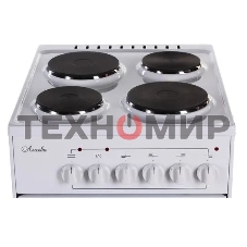 Плита электрическая Лысьва ЭП 401 СТ белый, конфорок 4 электрических, духовка 57 л, 50 см x 84 см x 60 см
