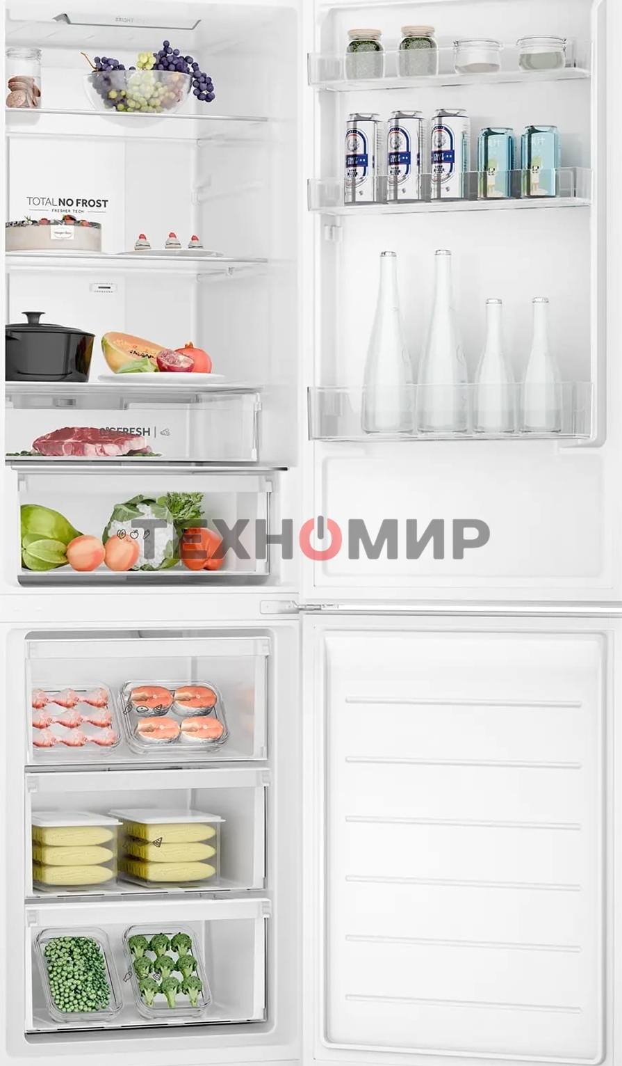 Холодильник Haier CEF536CCG бежевый двухкамерный 240/105 л морозилка снизу, No Frost