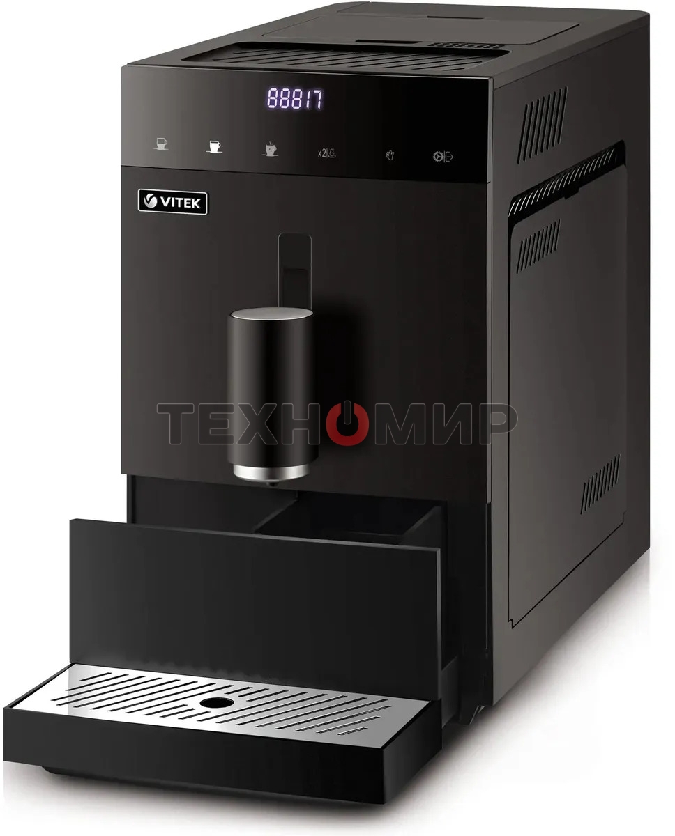 Кофемашина автоматическая Vitek Metropolis VT-8700 черный, зерновой кофе, 1.2 л, 1350 Вт, 20 Бар